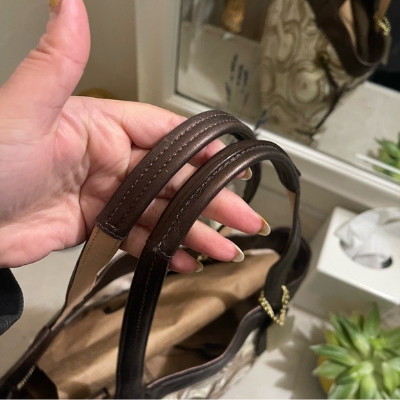 COACH - Audrey op art swirl in cream and brown cloth tote- 17044- EUC - Picture 5 of 10